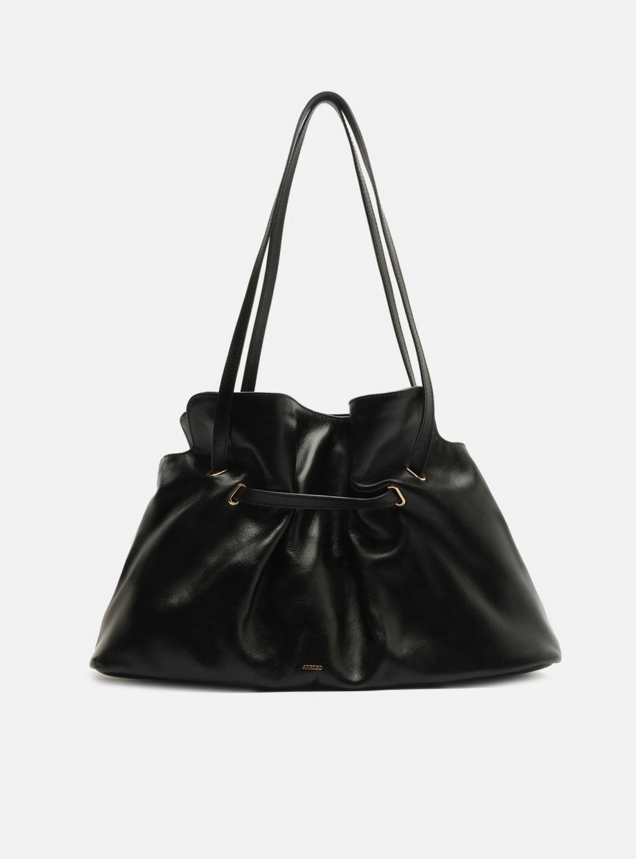 Bolsa Shopping Preta Couro Grande Tira Fivela — foto 3