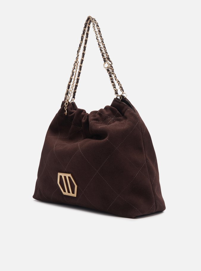 Bolsa Hobo Marrom Couro Acamurçado Esther Grande