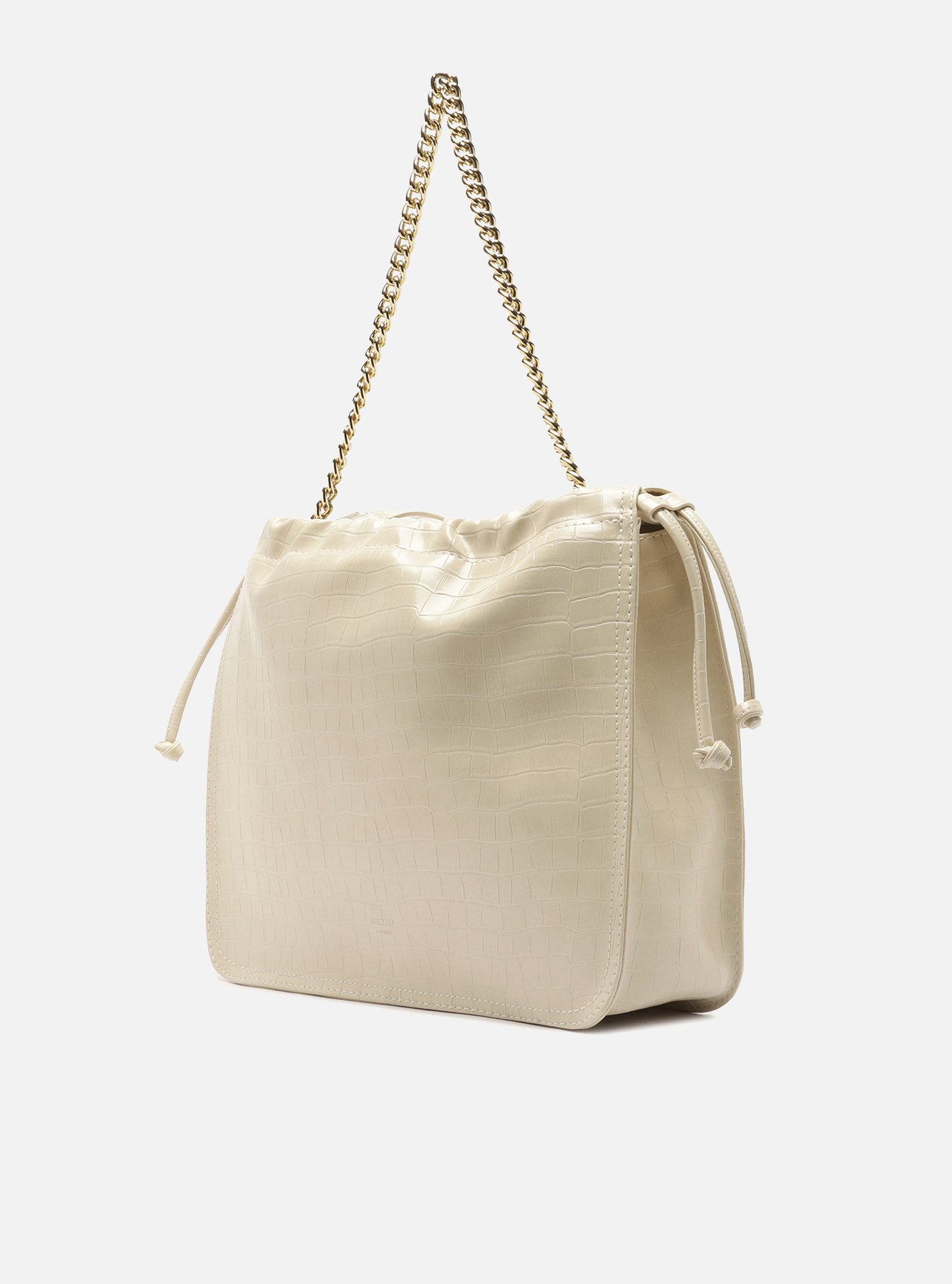 Bolsa Tote Off White Média Croco Corrente — foto 2