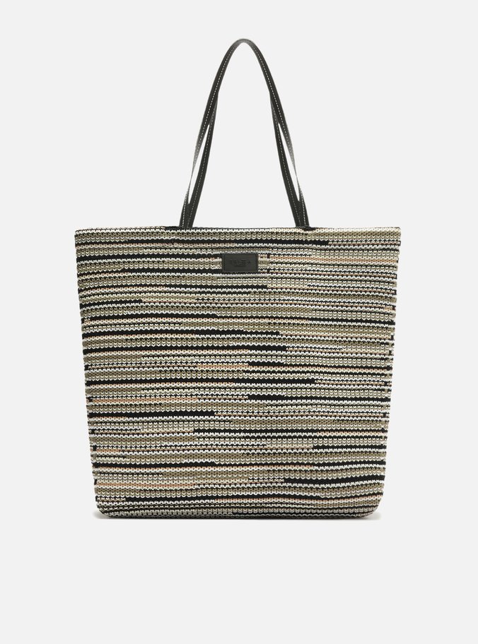 Bolsa Shopping Crochê Multicolorida Brizza