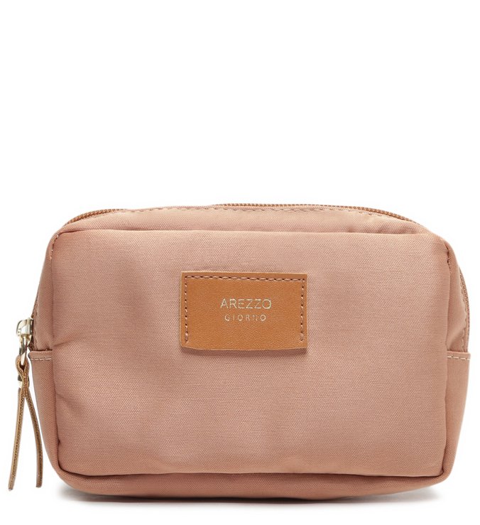 Necessaire Marrom Tecido Sunny Pequena