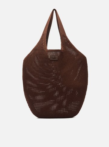 Arezzo — Bolsa Shopping Marrom Knit Grande Brizza