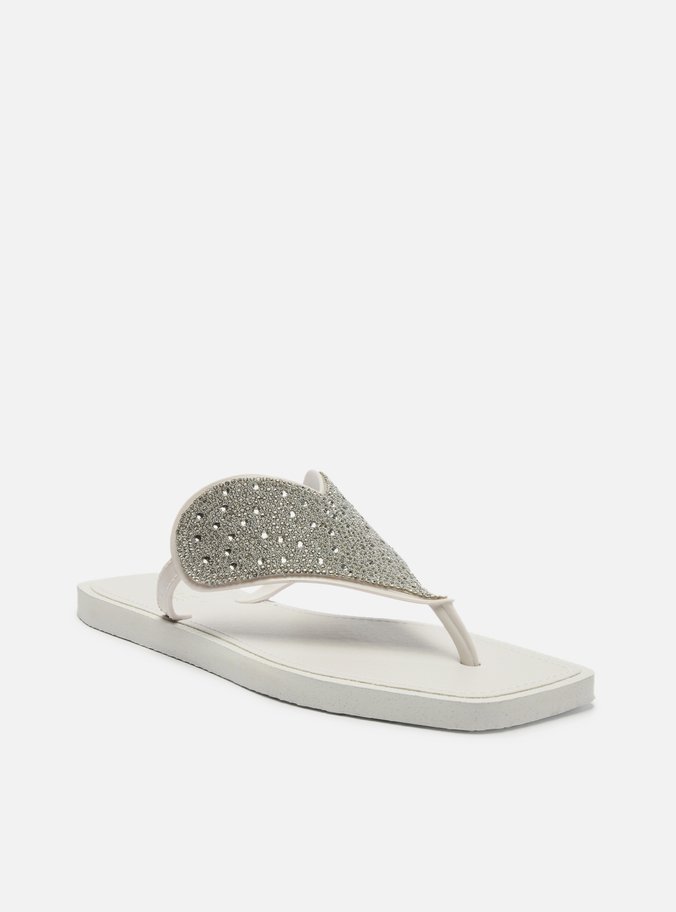 Chinelo de Dedo Branco Recouro Square Heart