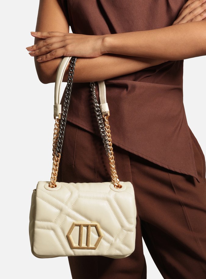 Bolsa Tiracolo Branca Couro Emma Sporty Média