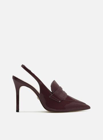 Scarpin Vermelho Verniz Salto Alto Sling Back