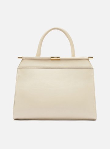 Bolsa Tote Branca Couro Grande Rolotê