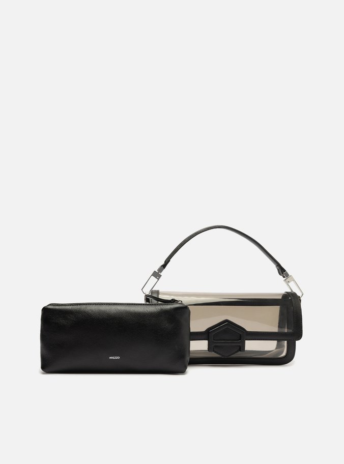Bolsa Tiracolo Preta Vinil Média