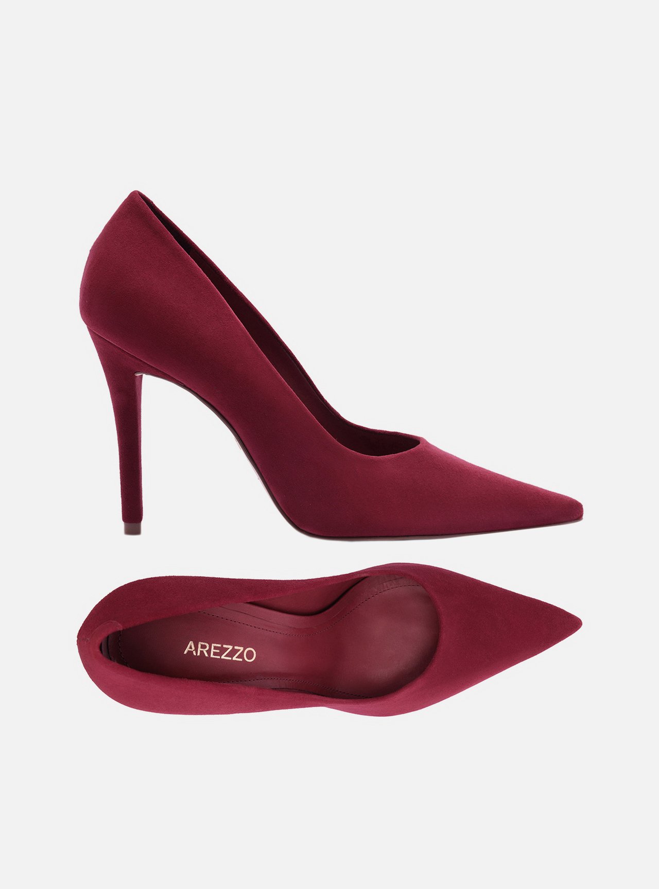 Scarpin Vermelho Acamurçado Salto Alto Fino — foto 5