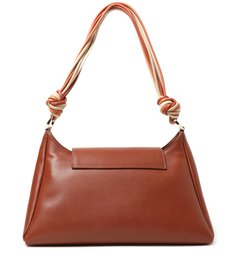 Bolsa Satchel Marrom Couro Loren Média Bolsa Satchel Marrom Couro Loren Média