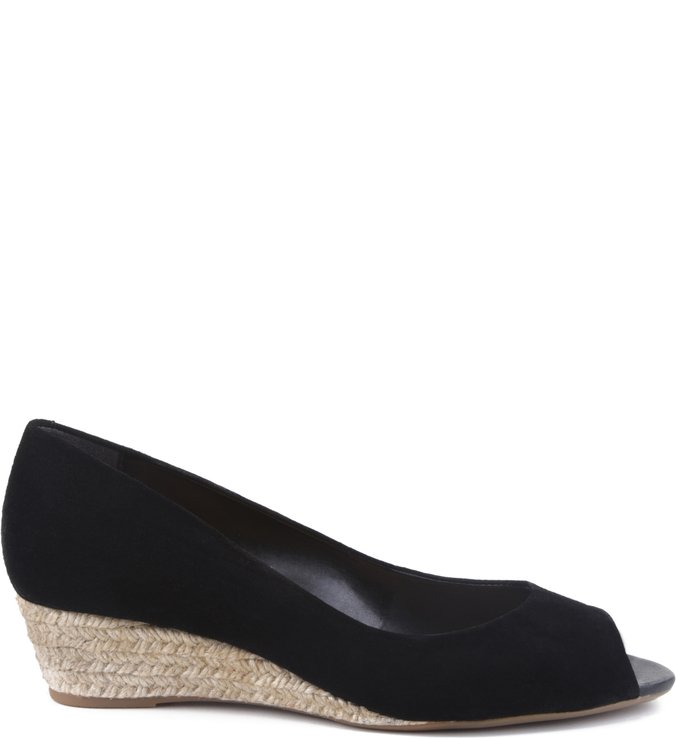 Peep Toe Camurça Preta