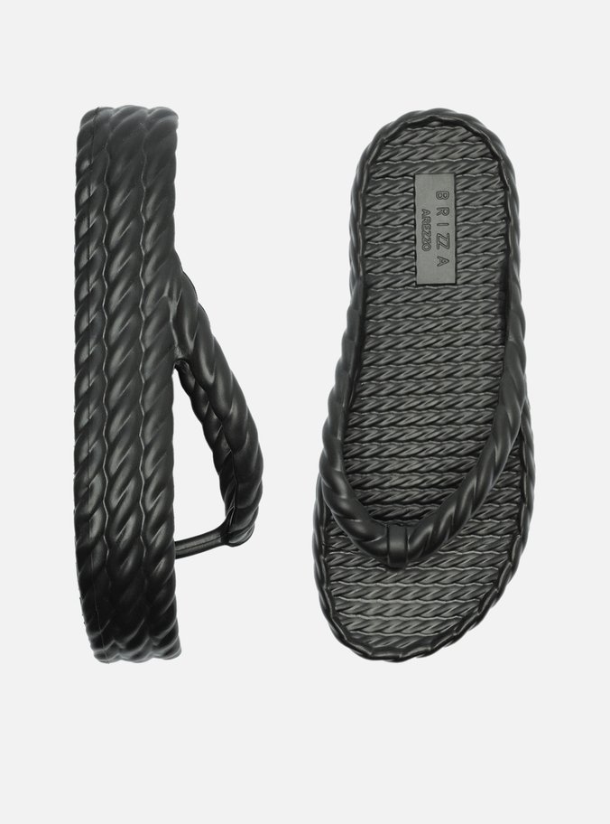 Sandália Preta Flatform Marrocos Mid