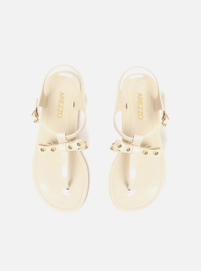 Rasteira Off-White Laço Brizza
