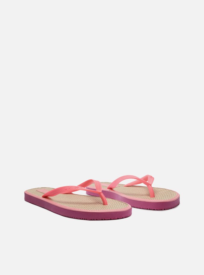 Chinelo de Dedo Rosa Palmilha Palha Brizza Color