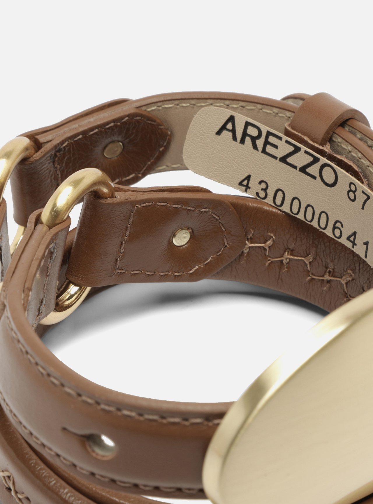 Cinto Caramelo Couro Fino Fivela Oval Metal — foto 5