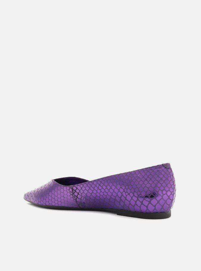 Sapatilha Roxa Snake Metal Bico Fino