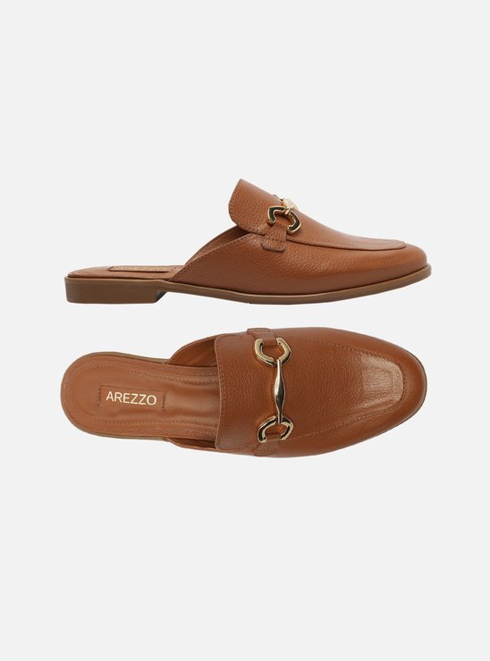 Mule Marrom Couro Bridão Light Avelã