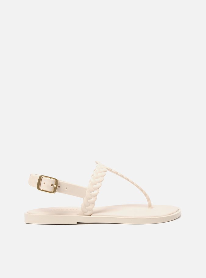 Rasteira Off-White Trançada Brizza