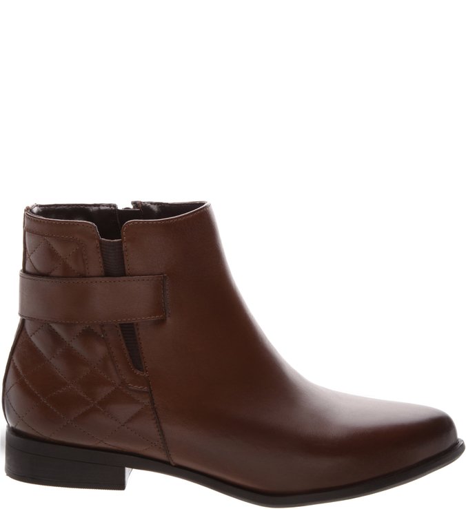 Bota Couro Matelassê Whisky