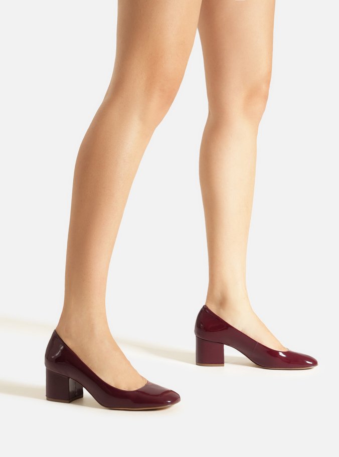 Scarpin Vermelho Verniz Salto Médio Bloco