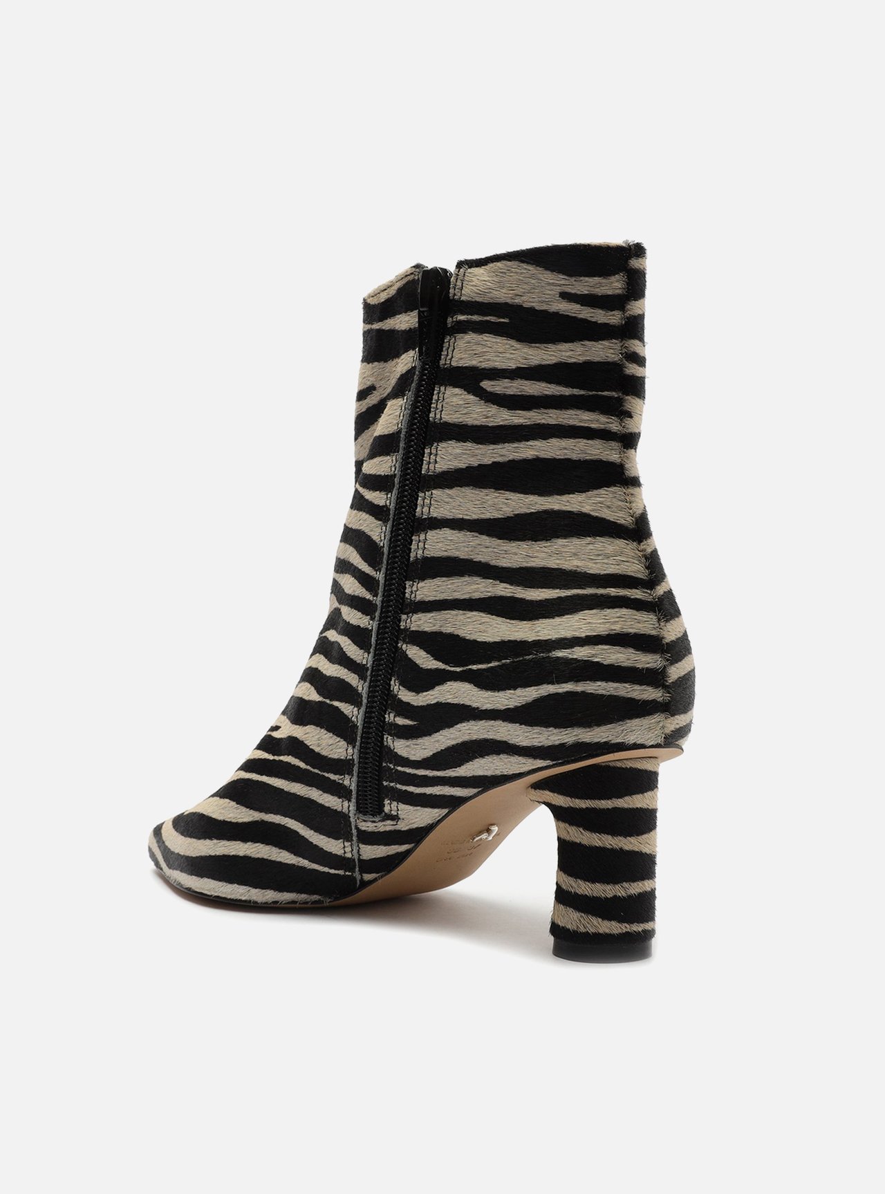 Bota Zebra Cano Curto Salto Geom trico