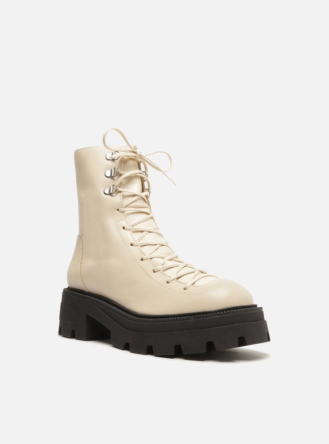 Coturno Off-White Couro Cano Médio Tratorado Harper