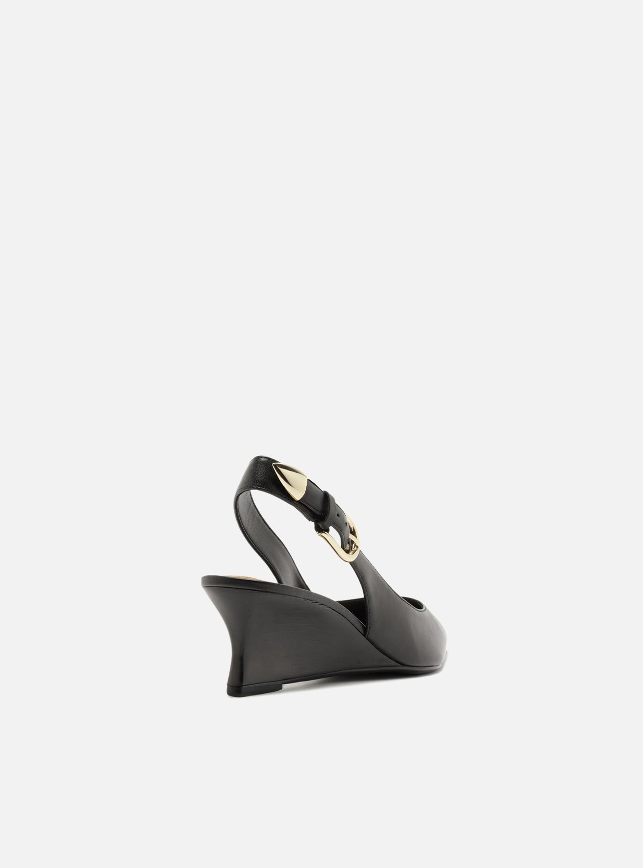 Scarpin Preto Couro Anabela Fachete Slingback — foto 3