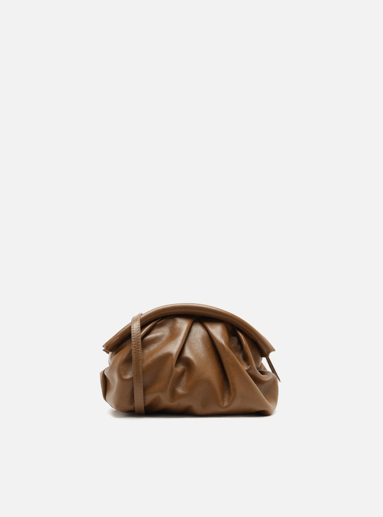 Bolsa Tiracolo Marrom Couro Pequena — foto 3