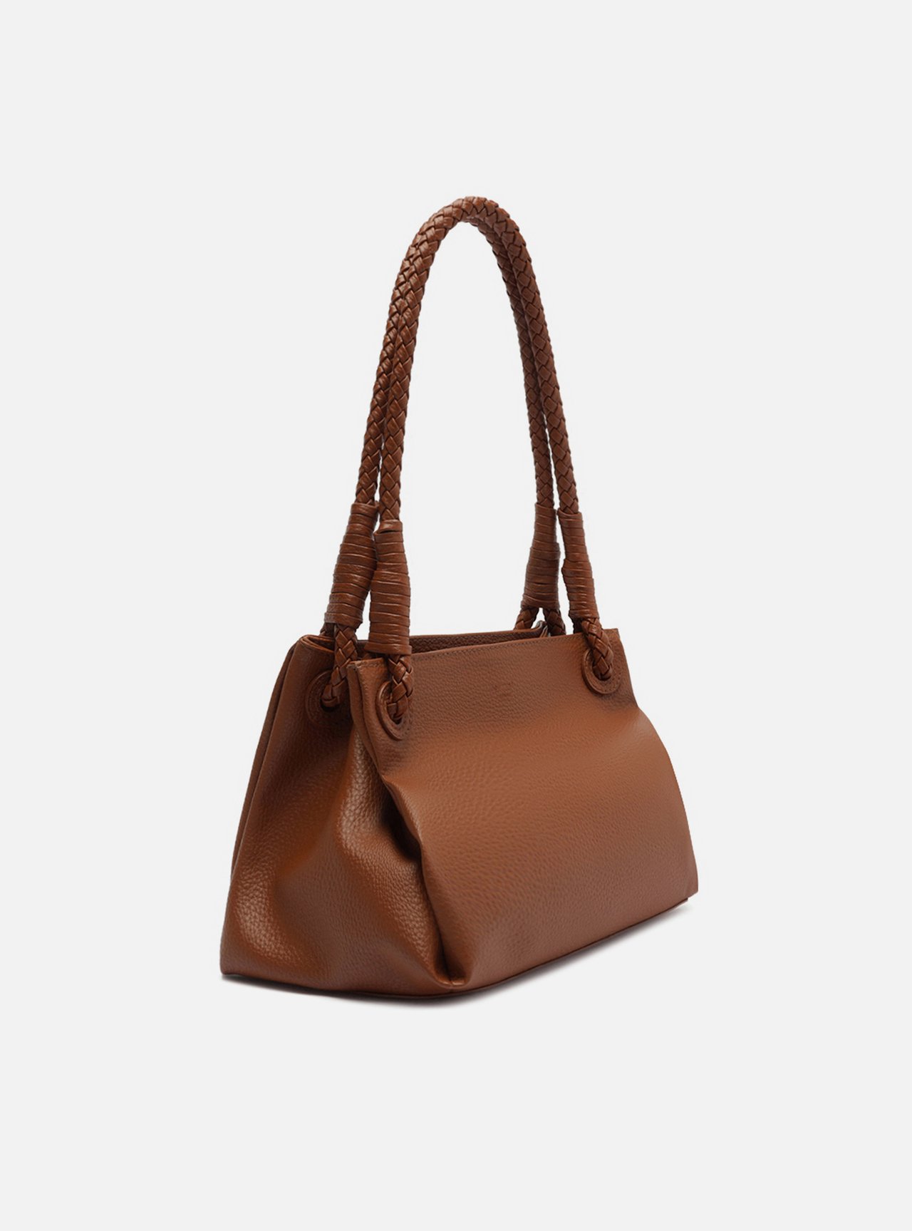 Bolsa Shoulder Marrom Média Alça Trançada — foto 5