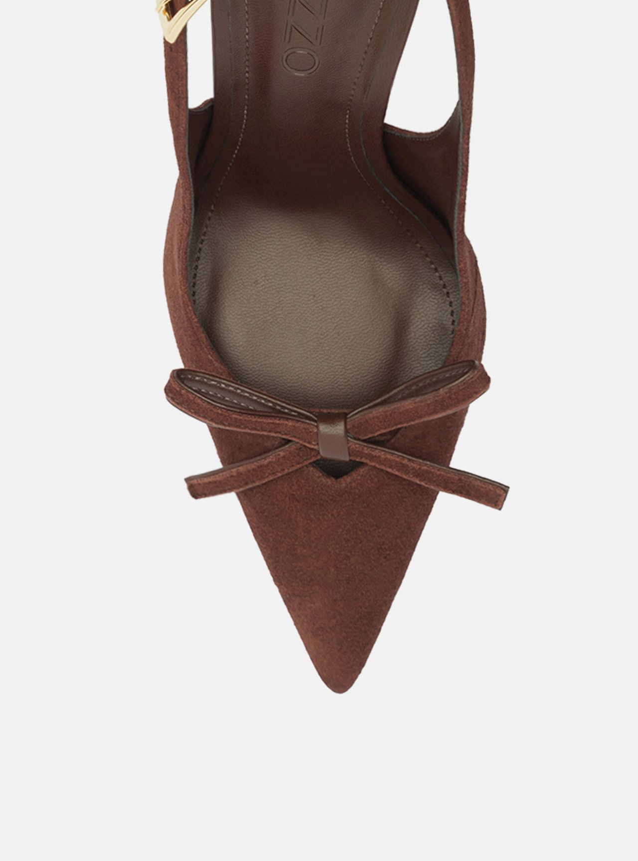 Scarpin Marrom Camurça Slingback Salto Alto Laço — foto 5