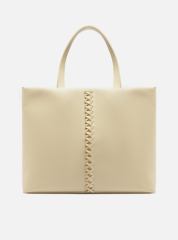 Bolsa Shopping Off-White Grande Trançado