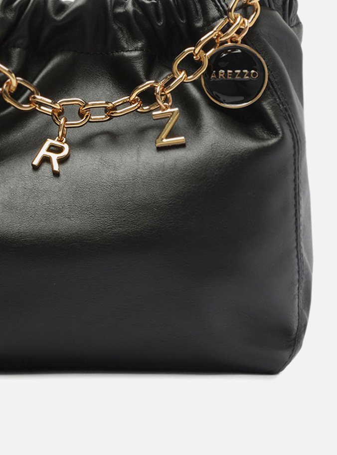 Bolsa Tiracolo Preta Couro Olívia Pequena