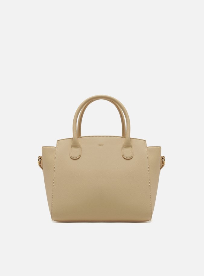 Bolsa Tote Bege Média Texturizada