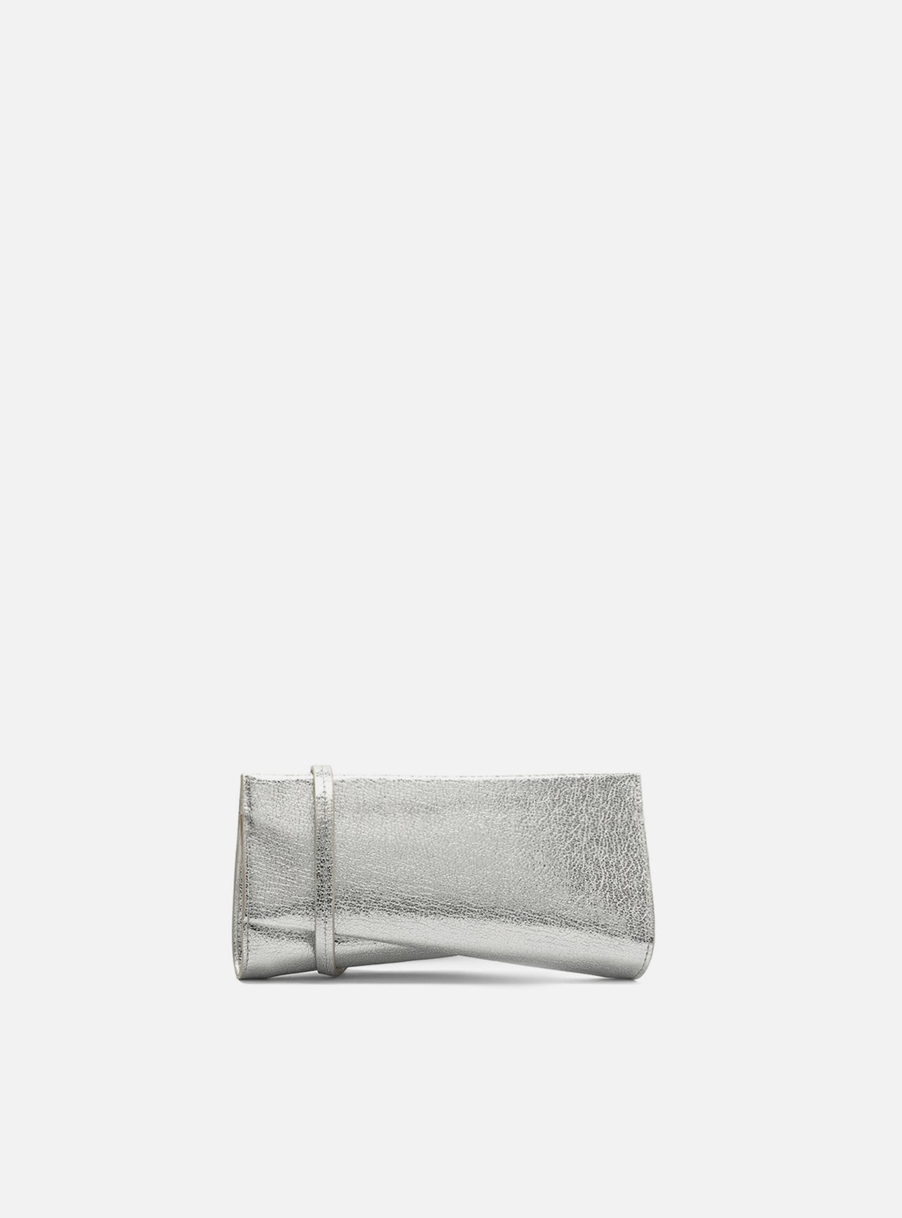 Bolsa Clutch Prata Pequena Detalhe Dourado — foto 3
