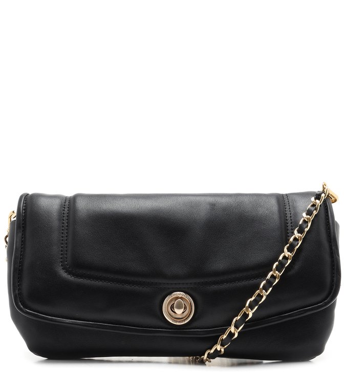 Clutch Couro Helena Média Preta