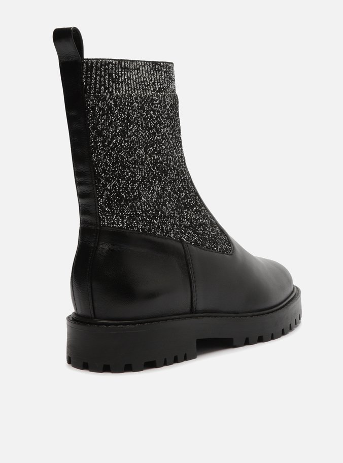 Bota Infantil Preta Cano Médio Knit