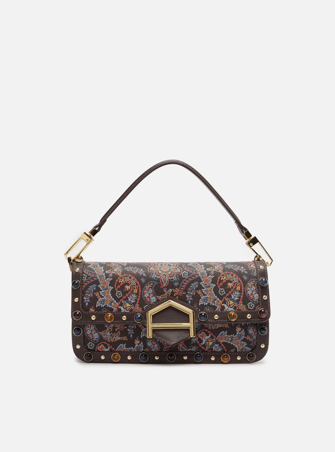 Bolsa Tiracolo Marrom Couro A001 Média Paisley