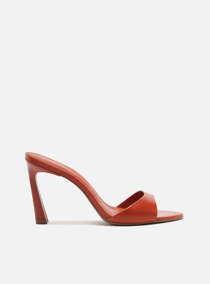 Sandália Marrom Couro Salto Fino