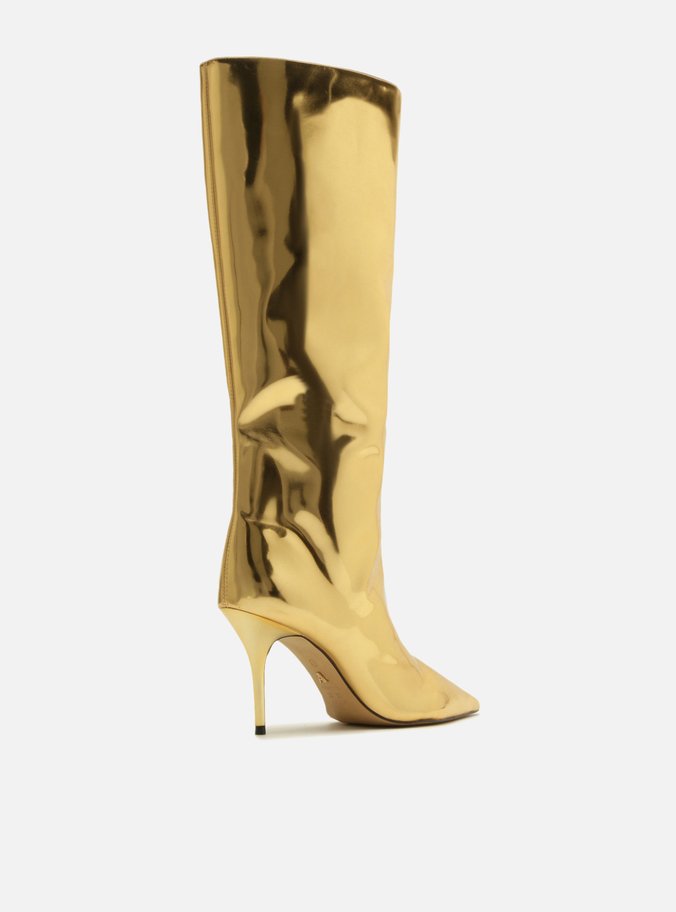 Bota Dourada Cano Longo Salto Fino