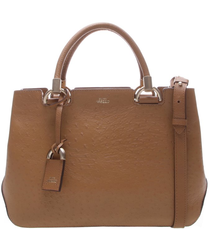 Bolsa Tote Couro Dot Abraccio Marrom
