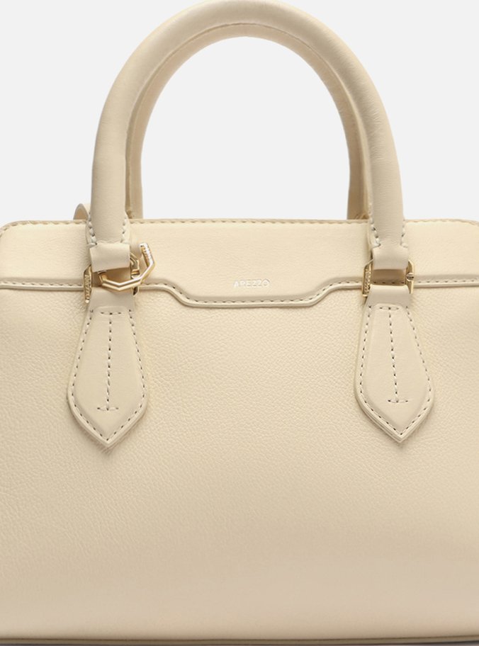 Bolsa Tote Off-White Couro Média Alças