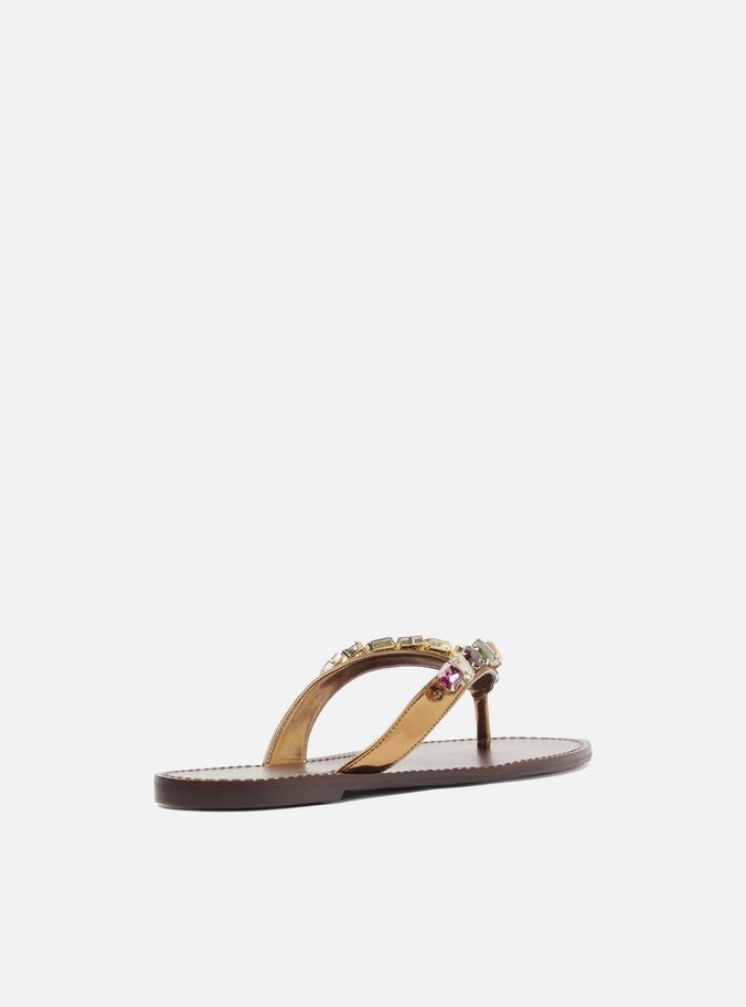 Rasteira Bronze Flip Flop Pedrarias