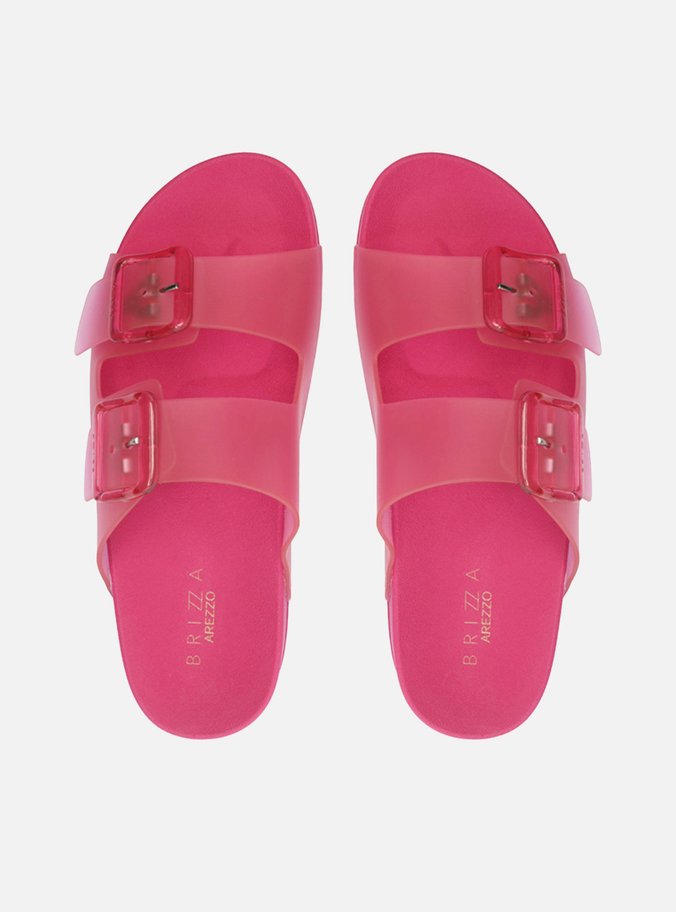 Chinelo Slide Rosa Fivelas Brizza