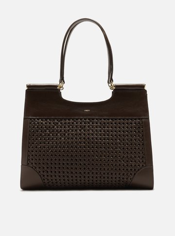 Arezzo — Bolsa Shopping Marrom Couro Grande