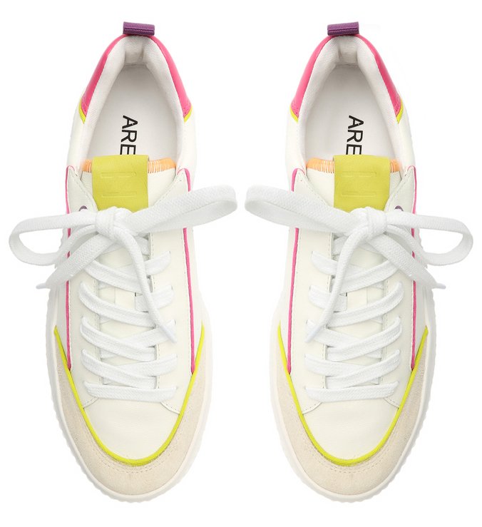 Tênis Branco Multimaterial Flatform Colorido