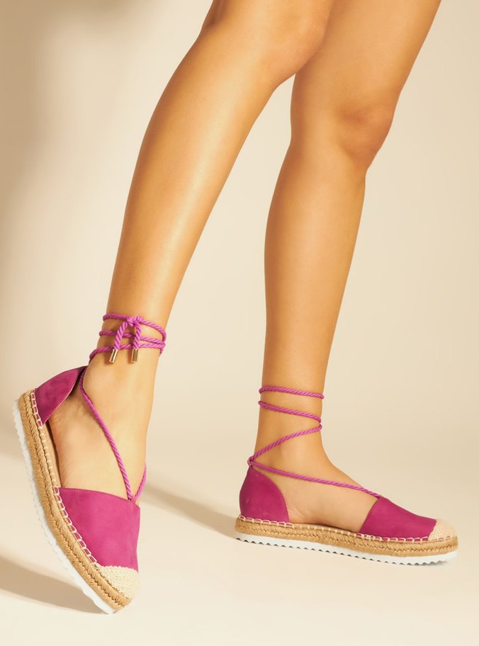 Espadrille Rosa Acamurçada Rasteira