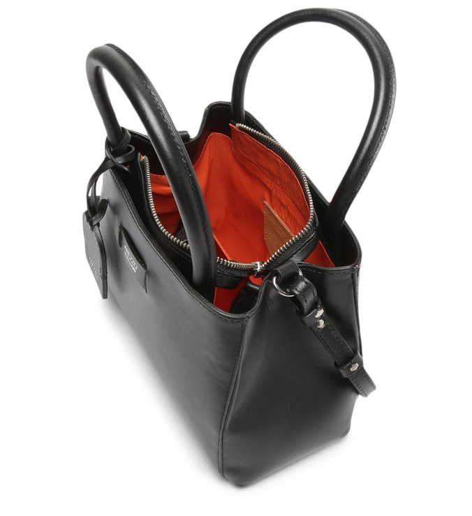 Bolsa Tiracolo Preta Couro Estruturada