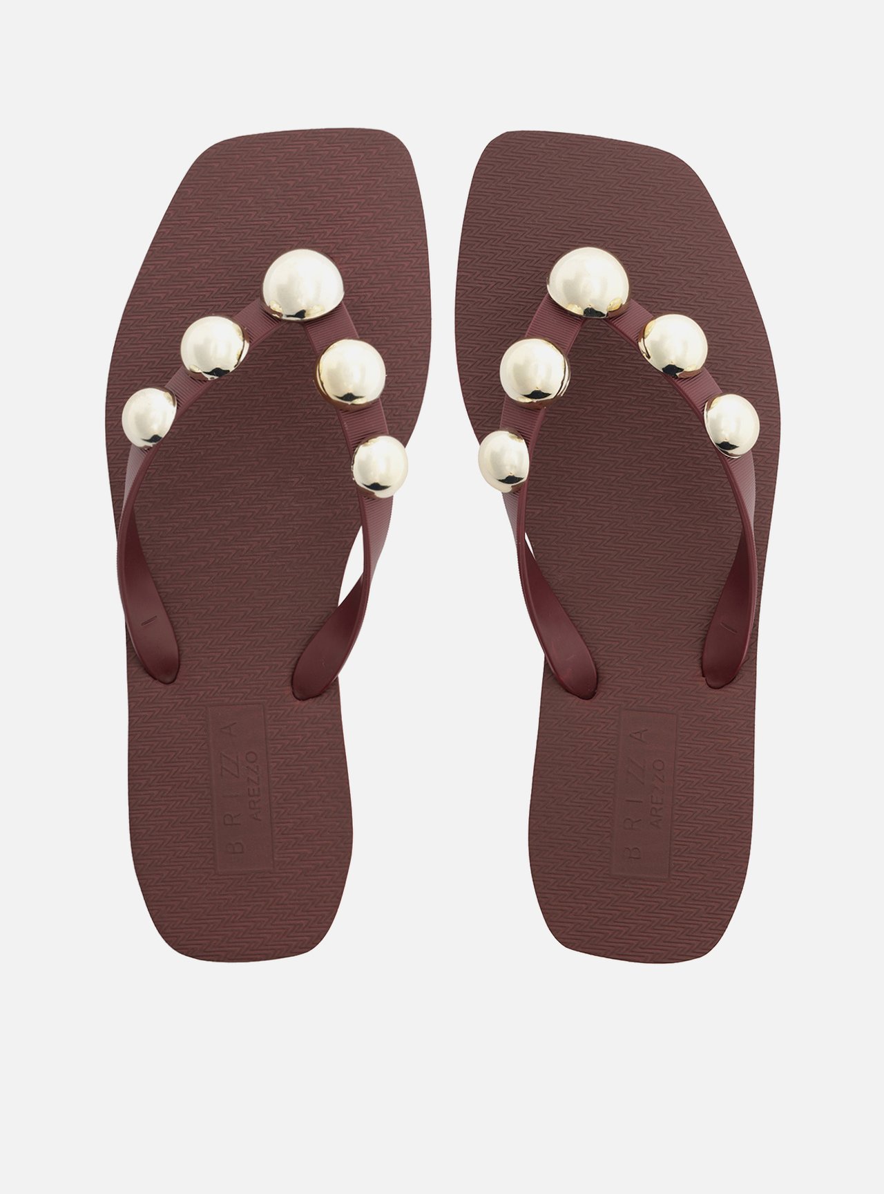 Chinelo de Dedo Vermelho Bico Quadrado Brizza — foto 1