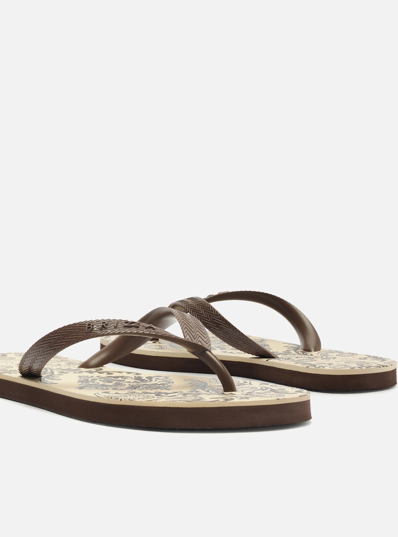 Chinelo de Dedo Estampado Marrom — foto 4