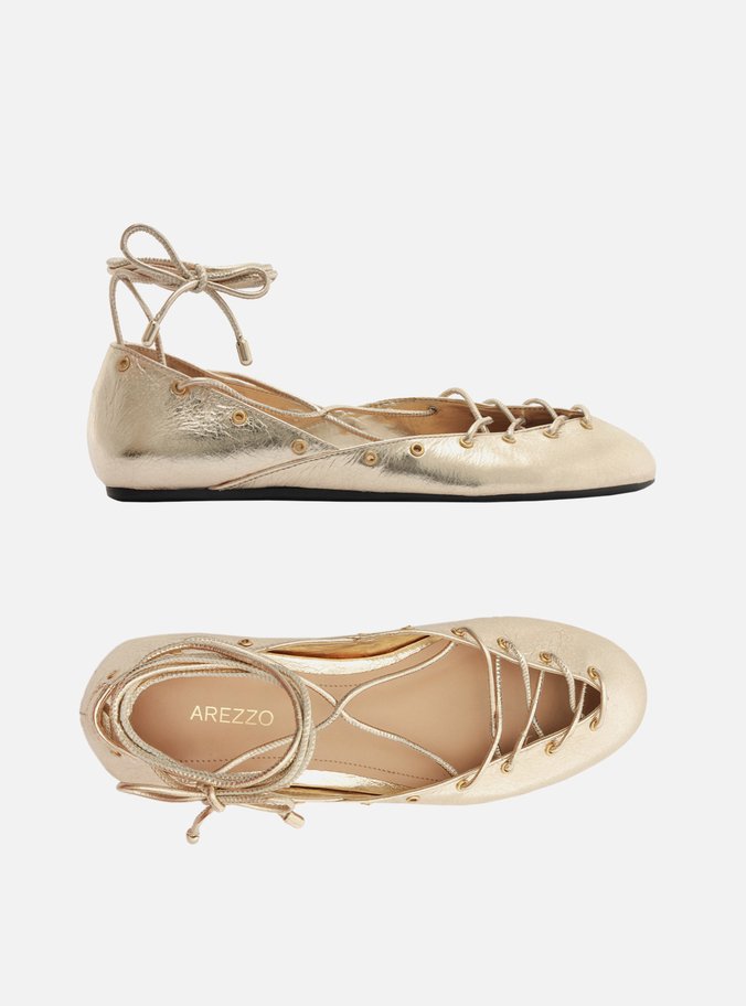 Sapatilha Ballerina Dourada Amarração