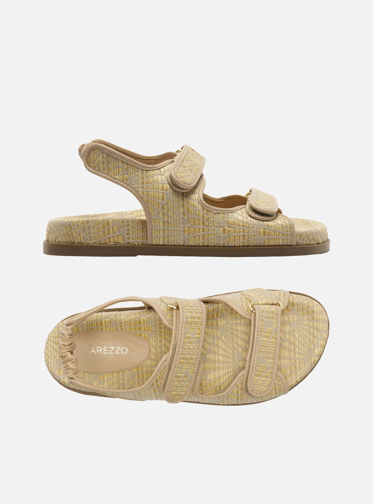Sandália Papete Bege Palha Flatform — foto 5
